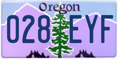 OR license plate 028EYF