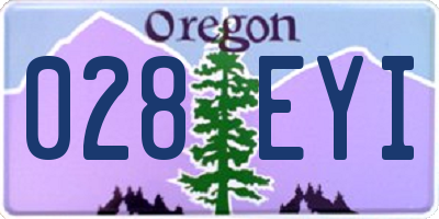 OR license plate 028EYI