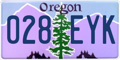 OR license plate 028EYK