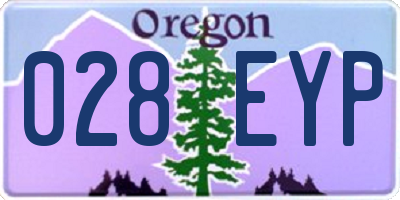 OR license plate 028EYP