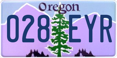 OR license plate 028EYR