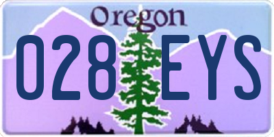OR license plate 028EYS