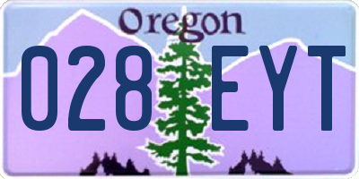 OR license plate 028EYT