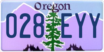 OR license plate 028EYY