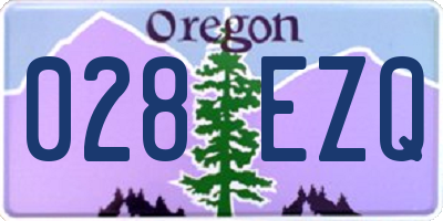 OR license plate 028EZQ