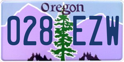 OR license plate 028EZW