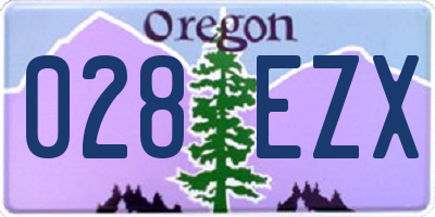 OR license plate 028EZX