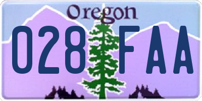 OR license plate 028FAA