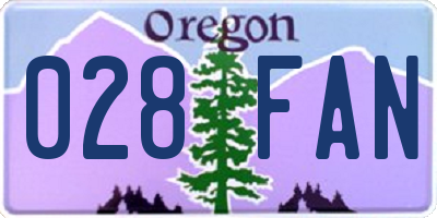OR license plate 028FAN