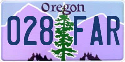 OR license plate 028FAR