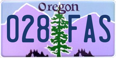 OR license plate 028FAS