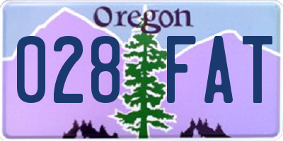 OR license plate 028FAT