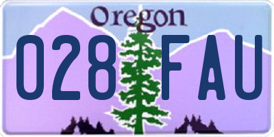 OR license plate 028FAU