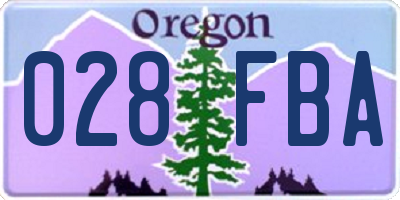 OR license plate 028FBA