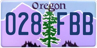 OR license plate 028FBB