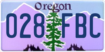OR license plate 028FBC