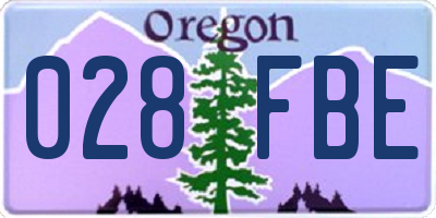 OR license plate 028FBE