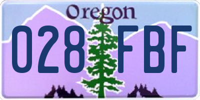 OR license plate 028FBF