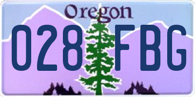 OR license plate 028FBG