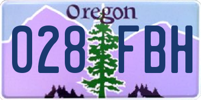 OR license plate 028FBH