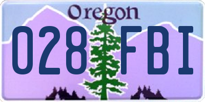 OR license plate 028FBI