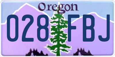 OR license plate 028FBJ