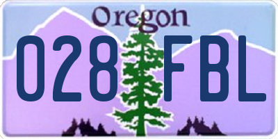 OR license plate 028FBL