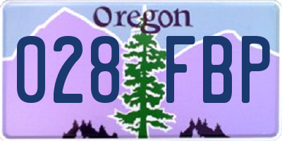 OR license plate 028FBP