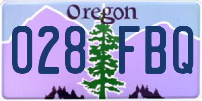 OR license plate 028FBQ