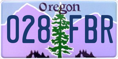 OR license plate 028FBR