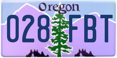 OR license plate 028FBT