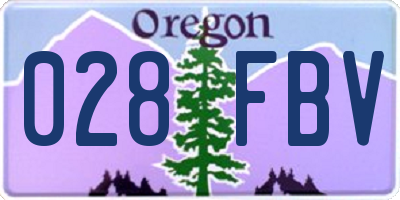 OR license plate 028FBV