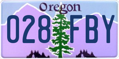 OR license plate 028FBY
