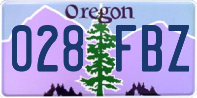 OR license plate 028FBZ