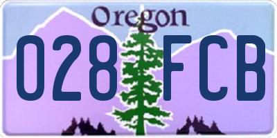 OR license plate 028FCB