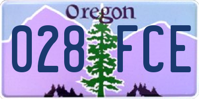 OR license plate 028FCE