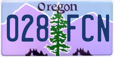 OR license plate 028FCN