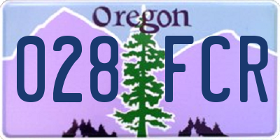 OR license plate 028FCR