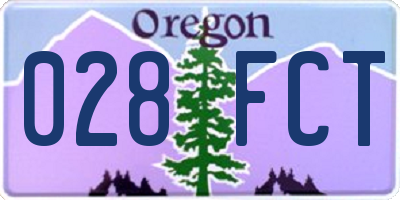 OR license plate 028FCT
