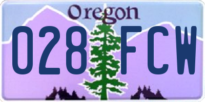 OR license plate 028FCW