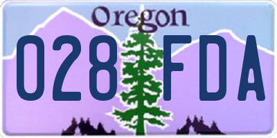 OR license plate 028FDA