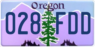 OR license plate 028FDD
