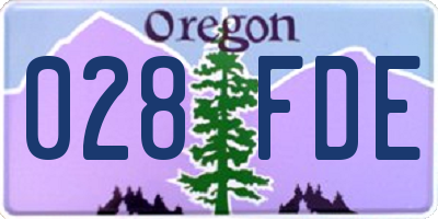 OR license plate 028FDE