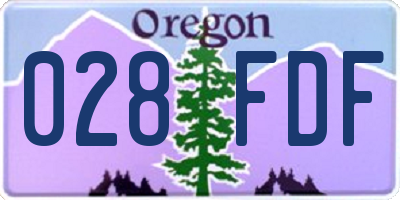 OR license plate 028FDF