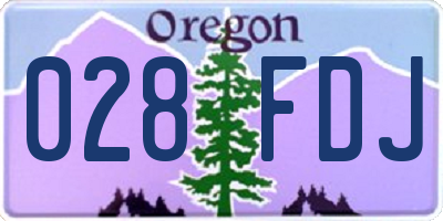 OR license plate 028FDJ