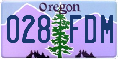 OR license plate 028FDM