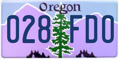 OR license plate 028FDO