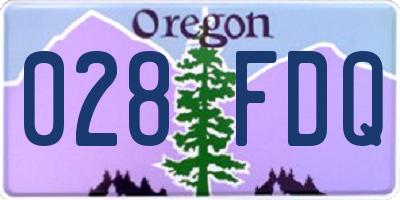 OR license plate 028FDQ