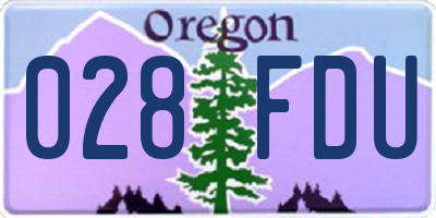 OR license plate 028FDU