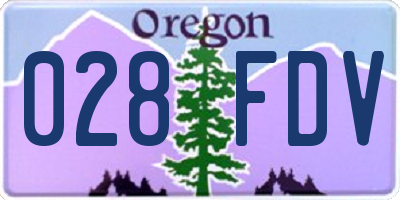 OR license plate 028FDV